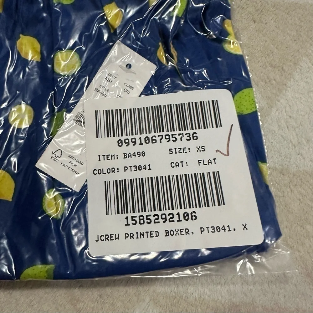 J crew printed boxers for men lemon citrus print